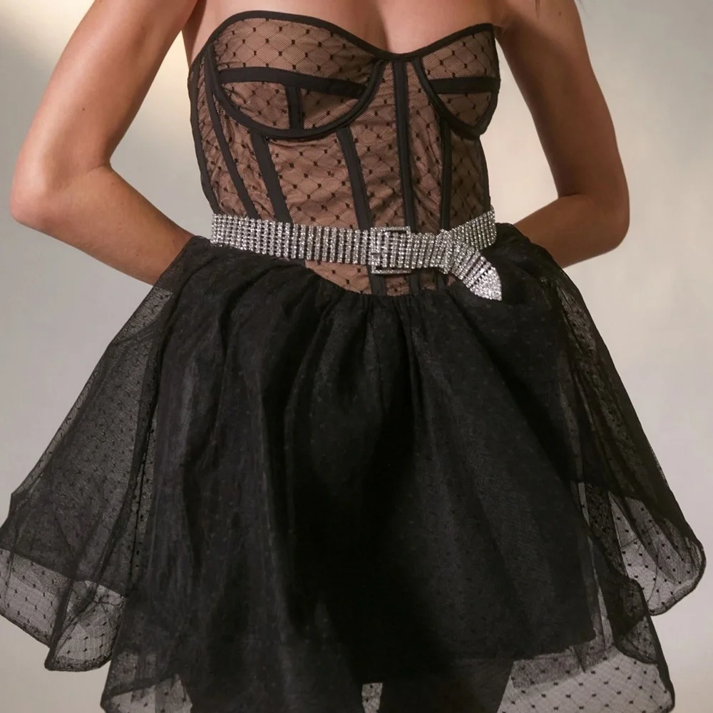 Elegant Silver Rhinestone Belt